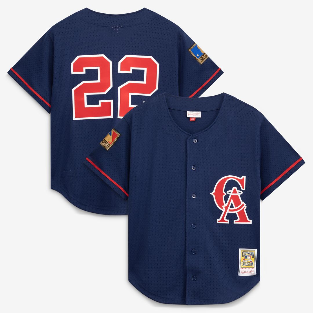 Bo Jackson California Angels Mitchell & Ness Cooperstown Collection Mesh Batting Practice Button - Up Jersey - Navy