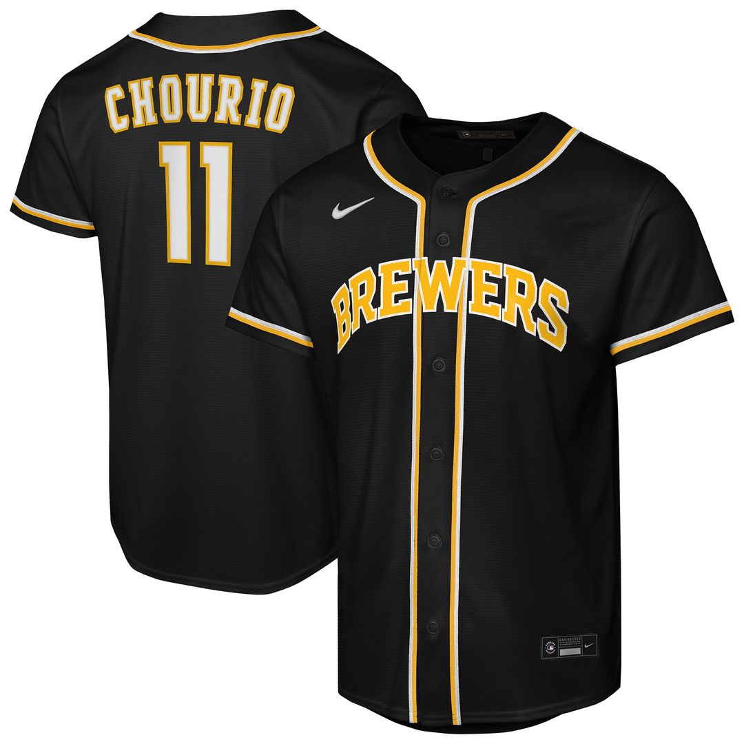 Jackson Chourio Milwaukee Brewers Nike Youth Fashion Player Replica Jersey - Black