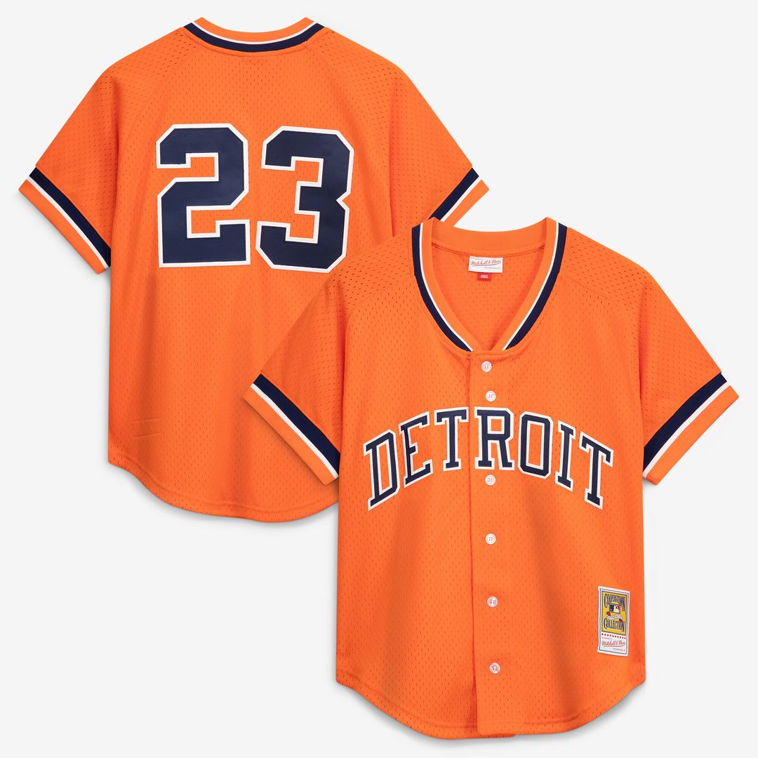 Kirk Gibson Detroit Tigers Mitchell & Ness Cooperstown Collection Mesh Batting Practice Button - Up Jersey - Orange