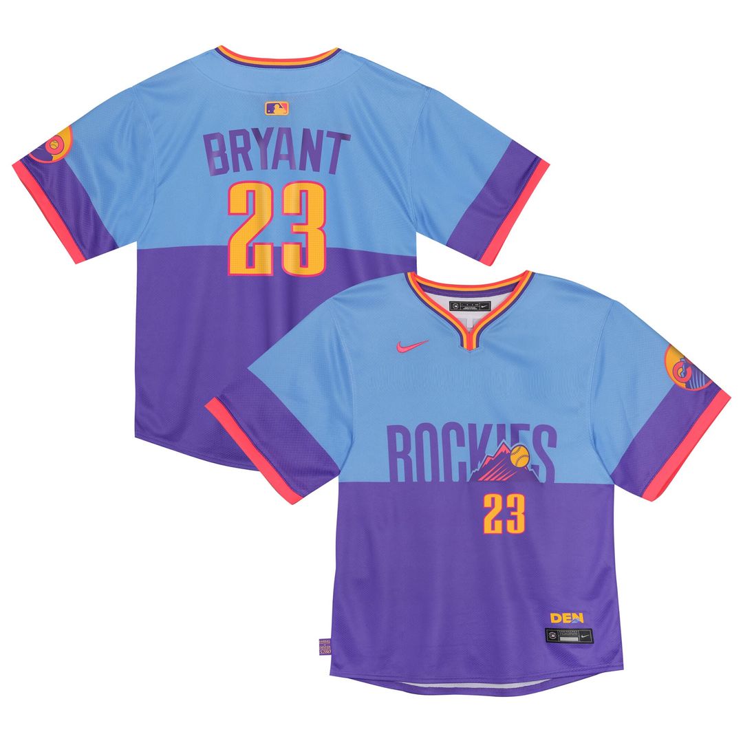 Kris Bryant Colorado Rockies Nike Toddler 2025 City Connect Player Limited Jersey - Purple/Light Blue
