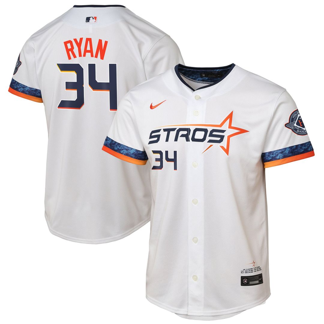 Nolan Ryan Houston Astros Nike Youth 2025 City Connect Player Limited Jersey - White