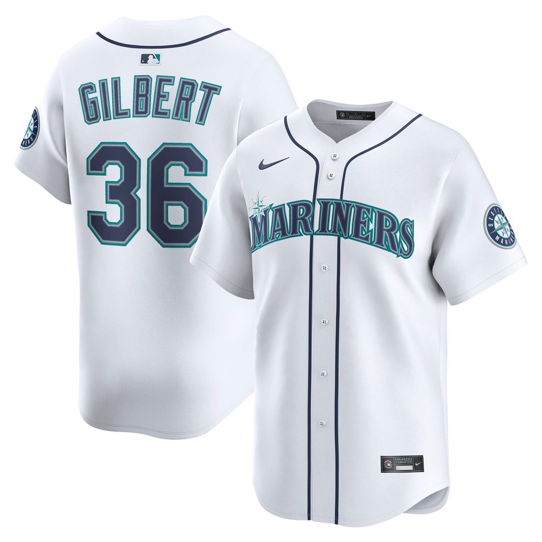 Logan Gilbert Seattle Mariners Nike Home Player Limited Jersey - White