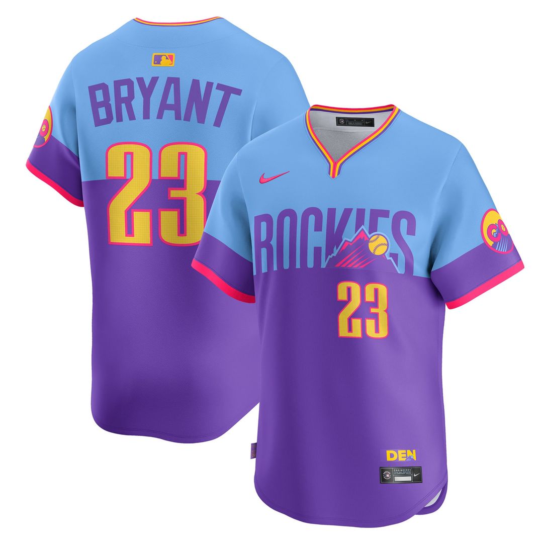 Kris Bryant Colorado Rockies Nike 2025 City Connect Player Limited Jersey - Purple/Light Blue