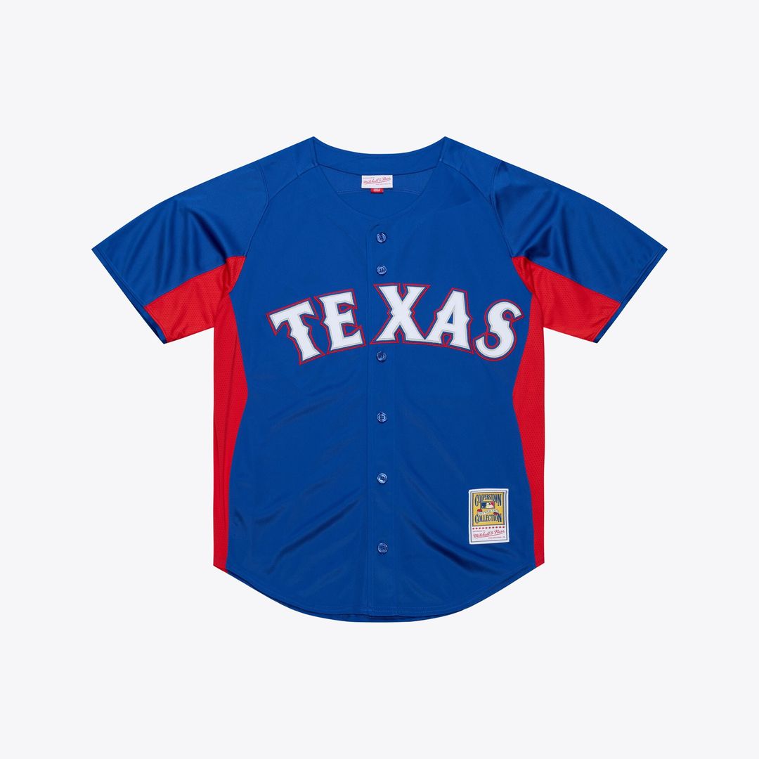 Adrian Beltre Texas Rangers Mitchell & Ness Cooperstown Mesh Batting Practice Button - Up Jersey - Royal