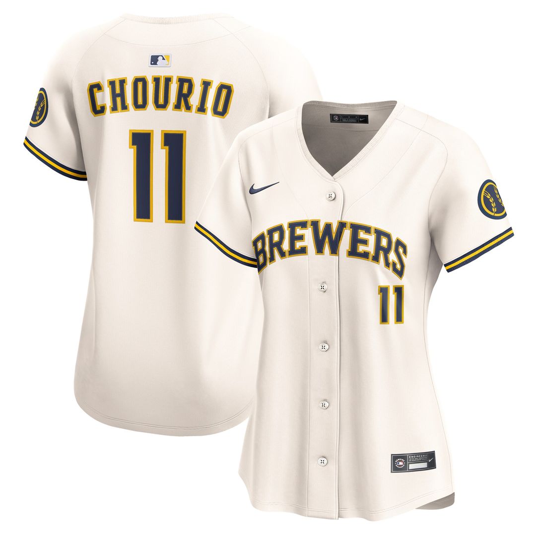 Jackson Chourio Milwaukee Brewers Nike Women's Home Player Limited Jersey - Cream
