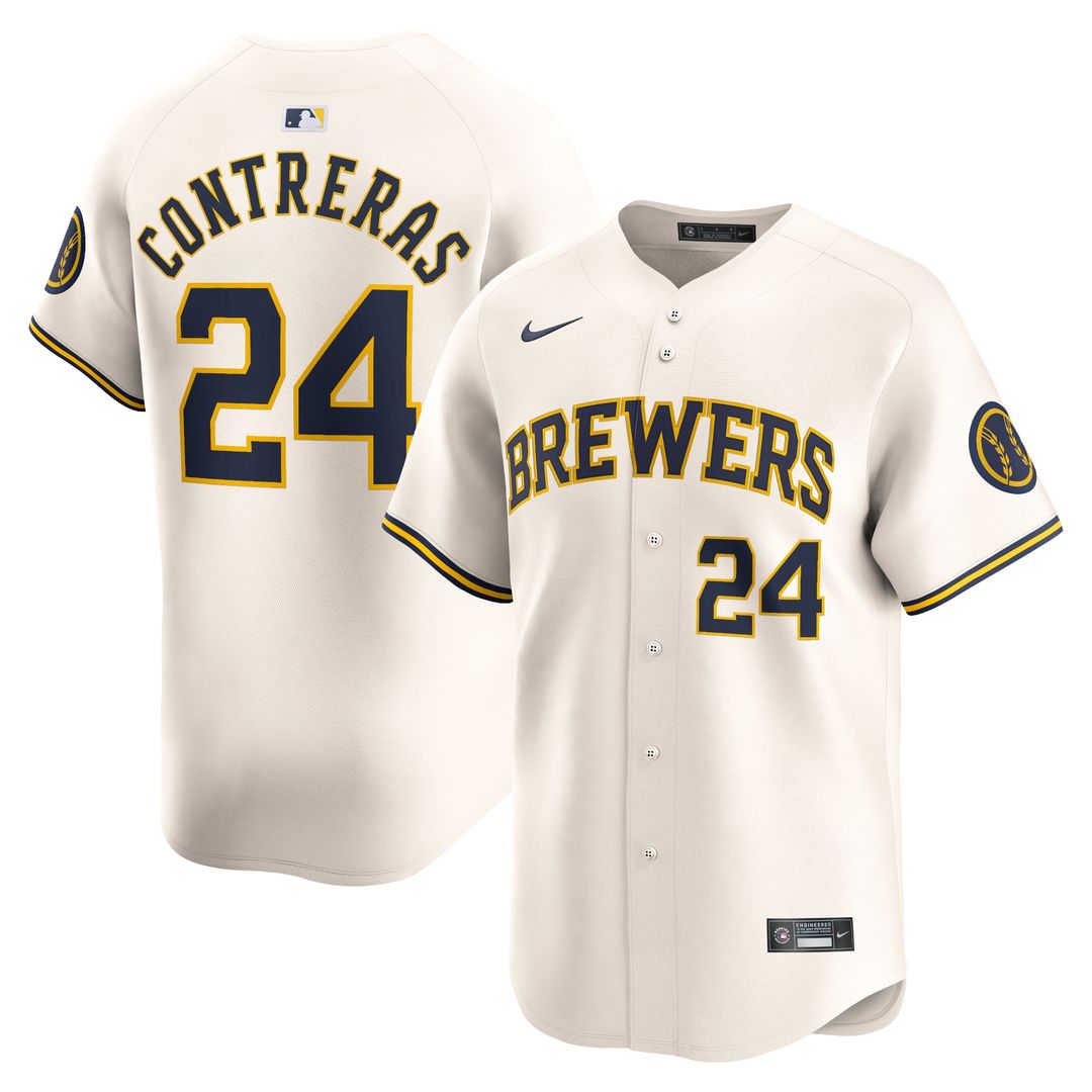 William Contreras Milwaukee Brewers Nike Home Player Limited Jersey - Cream
