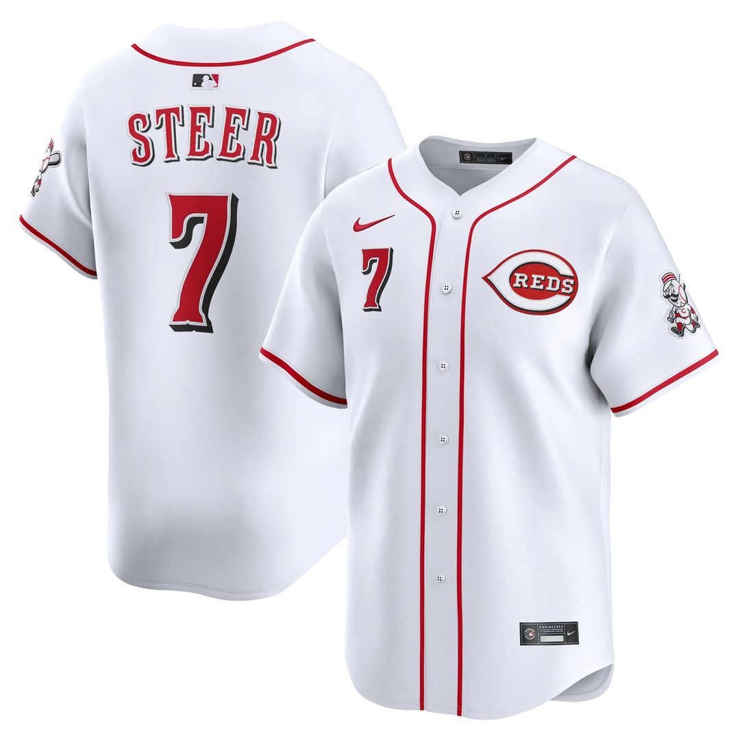 Spencer Steer Cincinnati Reds Nike Home Player Limited Jersey - White