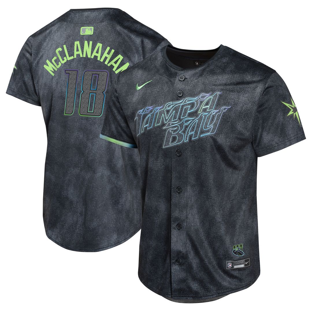 Shane McClanahan Tampa Bay Rays Nike Youth 2024 City Connect Player Limited Jersey - Charcoal