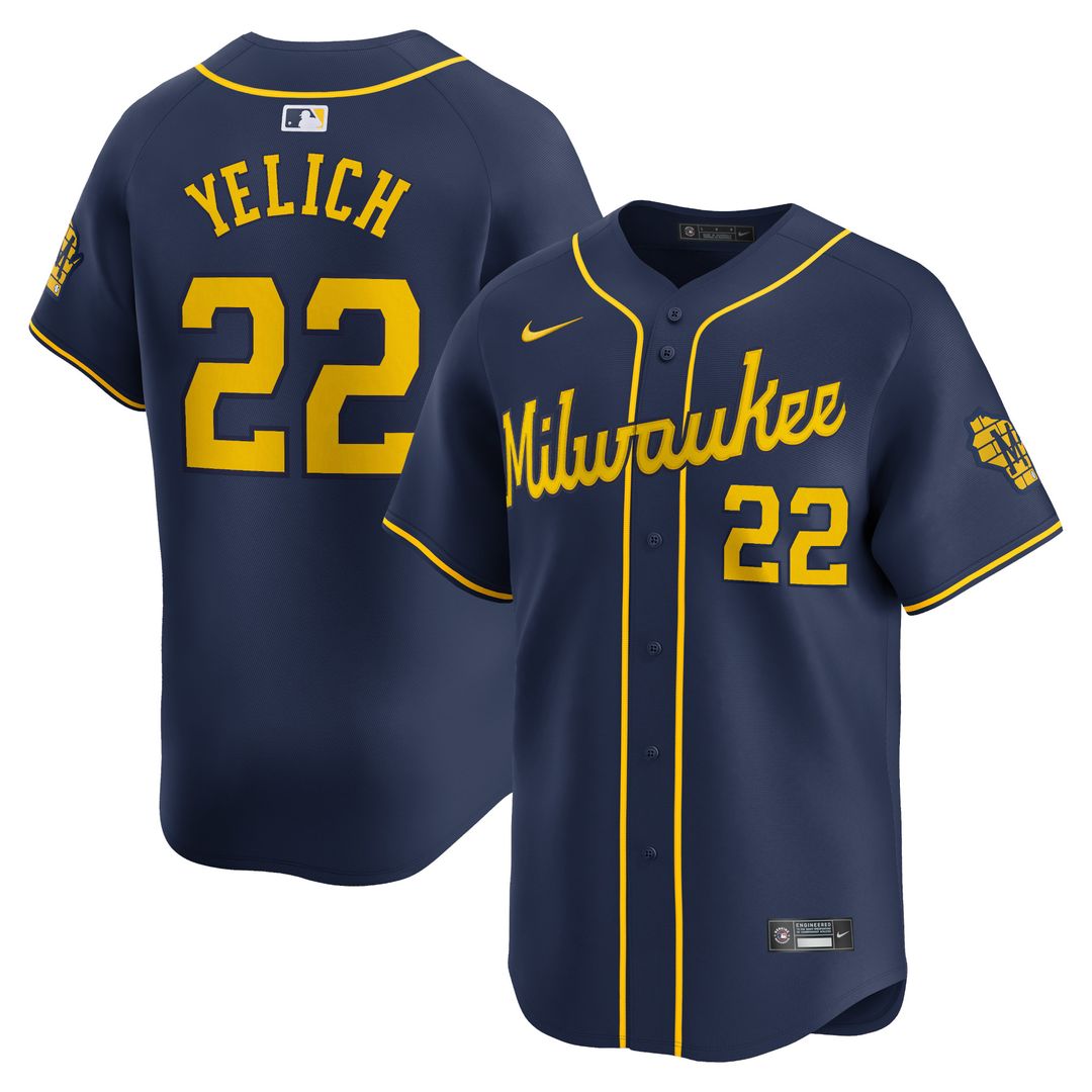 Christian Yelich Milwaukee Brewers Nike Alternate Player Limited Jersey - Navy