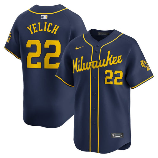 Christian Yelich Milwaukee Brewers Nike Alternate Player Limited Jersey - Navy