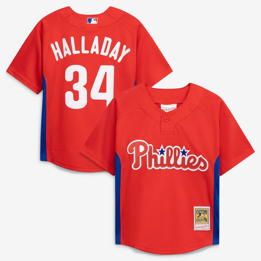 Roy Halladay Philadelphia Phillies Mitchell & Ness Toddler Cooperstown Collection Mesh Batting Practice Jersey - Red