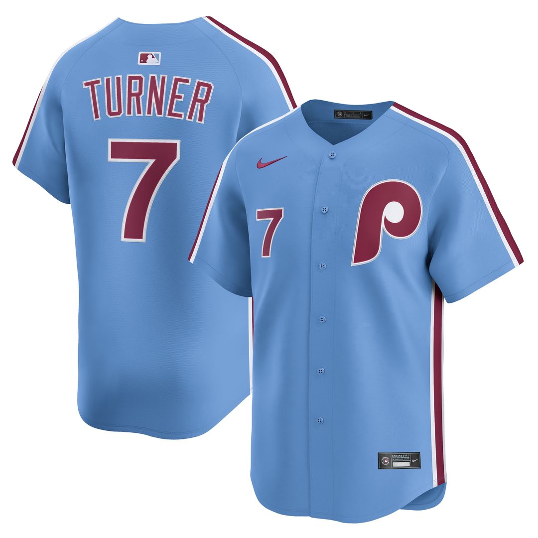 Trea Turner Philadelphia Phillies Nike Alternate Player Limited Jersey - Light Blue