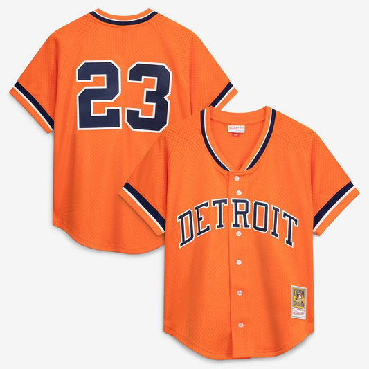 Kirk Gibson Detroit Tigers Mitchell & Ness Cooperstown Collection Mesh Batting Practice Button - Up Jersey - Orange