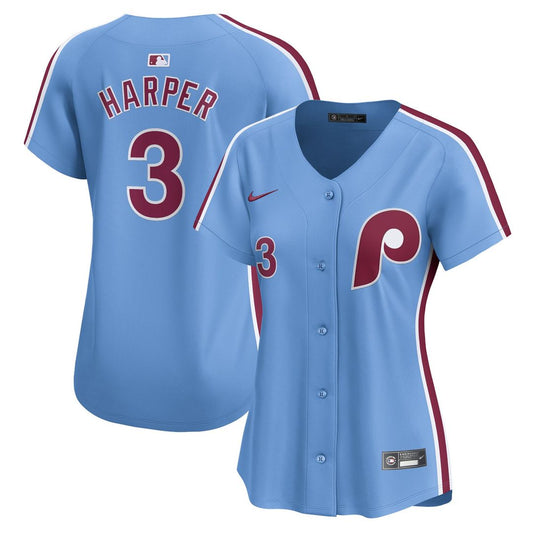 Bryce Harper Philadelphia Phillies Nike Women's Alternate Player Limited Jersey - Light Blue