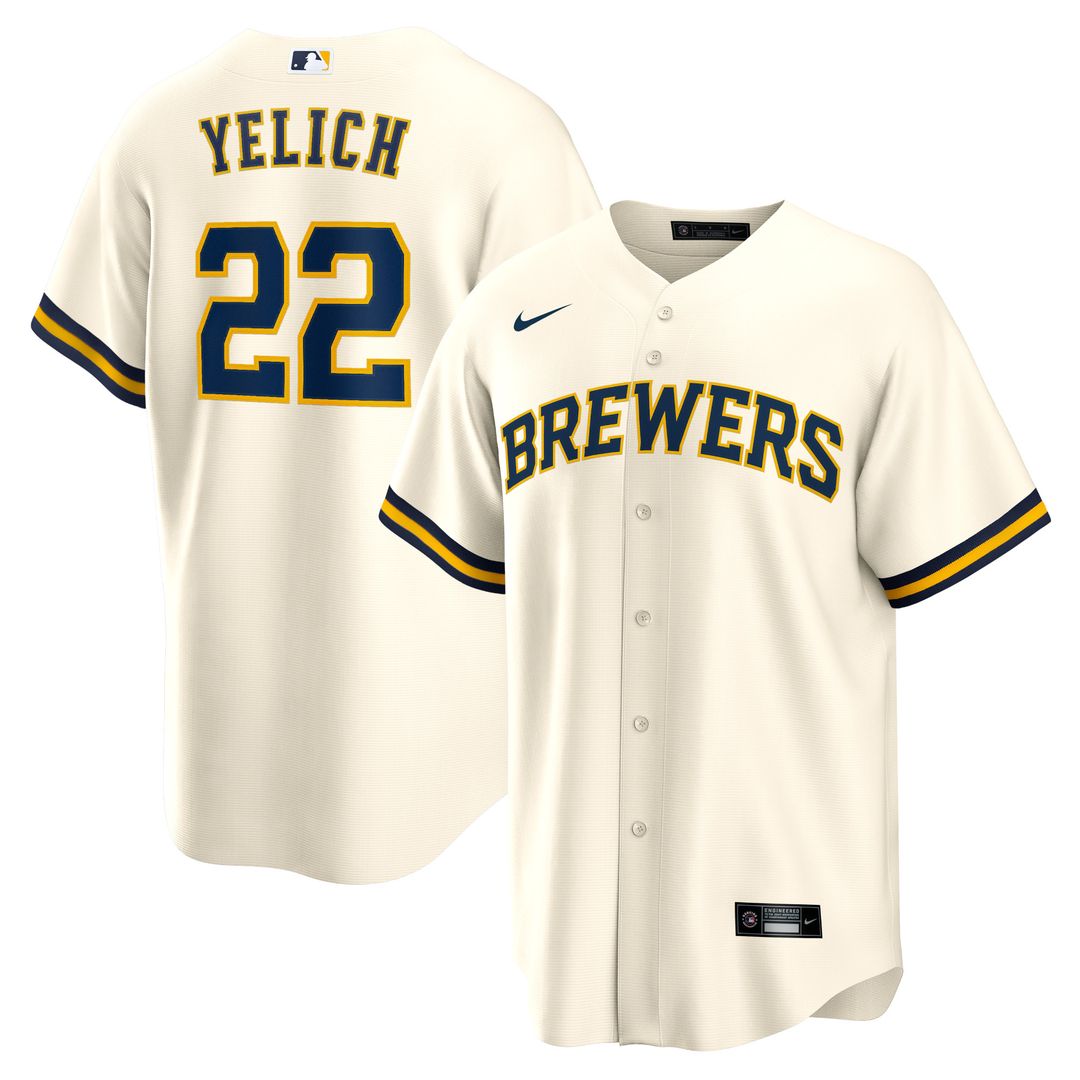 Christian Yelich Milwaukee Brewers Nike Home Player Replica Jersey - Cream