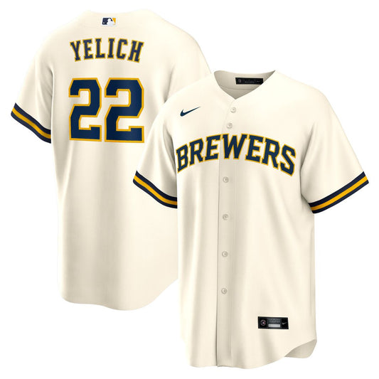 Christian Yelich Milwaukee Brewers Nike Home Player Replica Jersey - Cream
