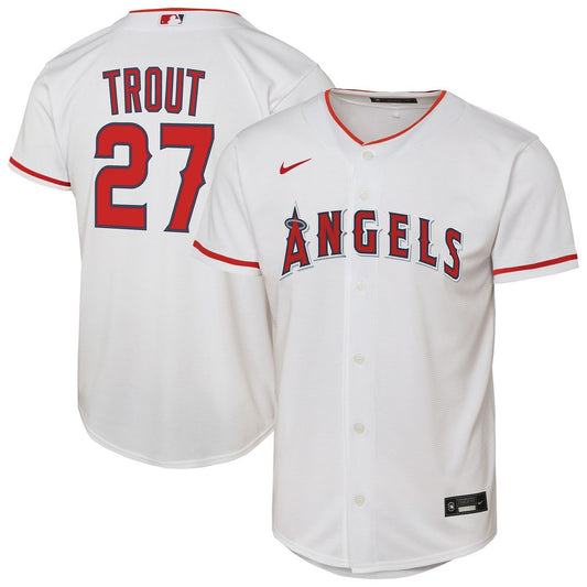 Mike Trout Los Angeles Angels Nike Youth Home Player Replica Jersey - White