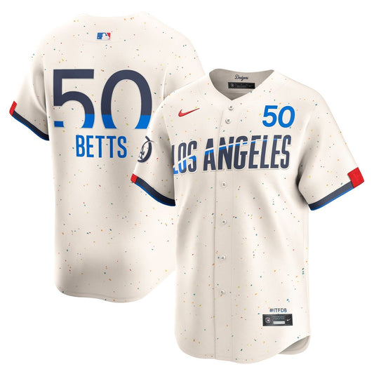 Mookie Betts Los Angeles Dodgers Nike City Connect Player Limited Jersey - Cream