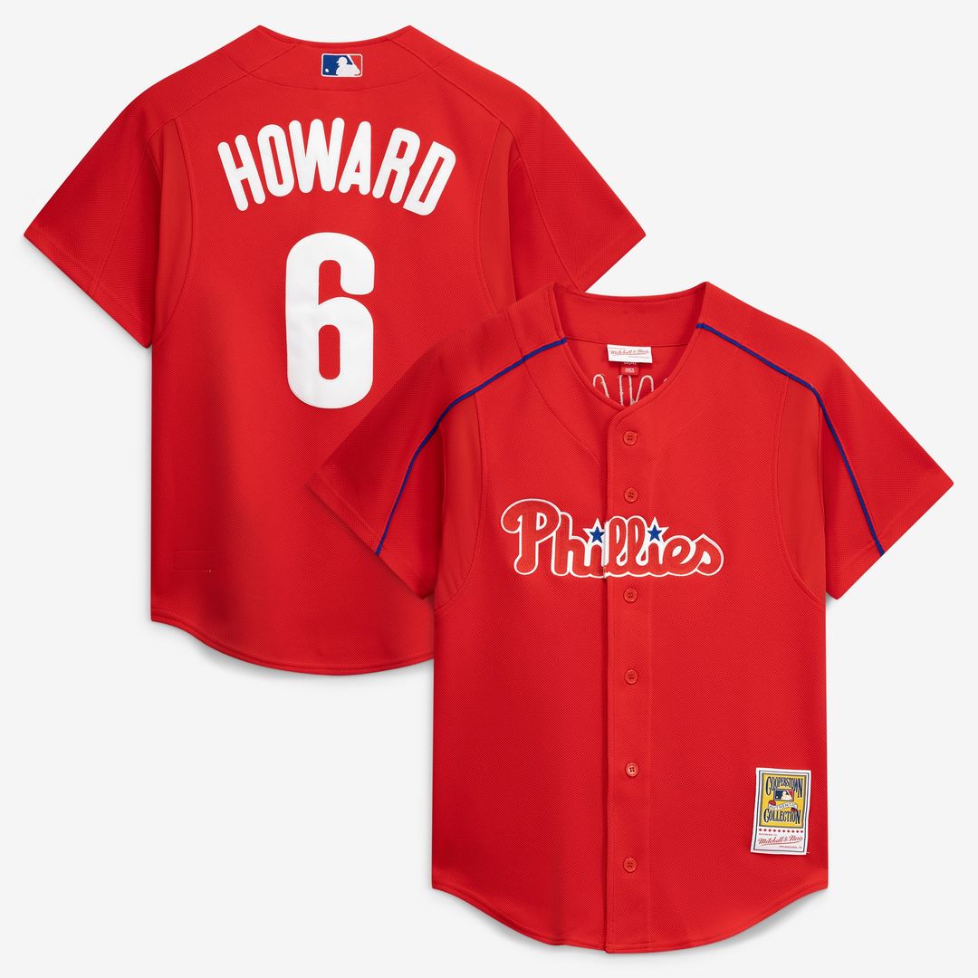 Ryan Howard Philadelphia Phillies Mitchell & Ness Cooperstown Collection Batting Practice Jersey - Red