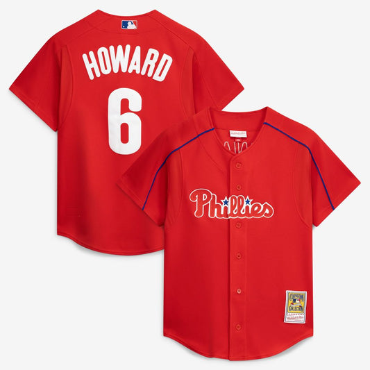 Ryan Howard Philadelphia Phillies Mitchell & Ness Cooperstown Collection Batting Practice Jersey - Red