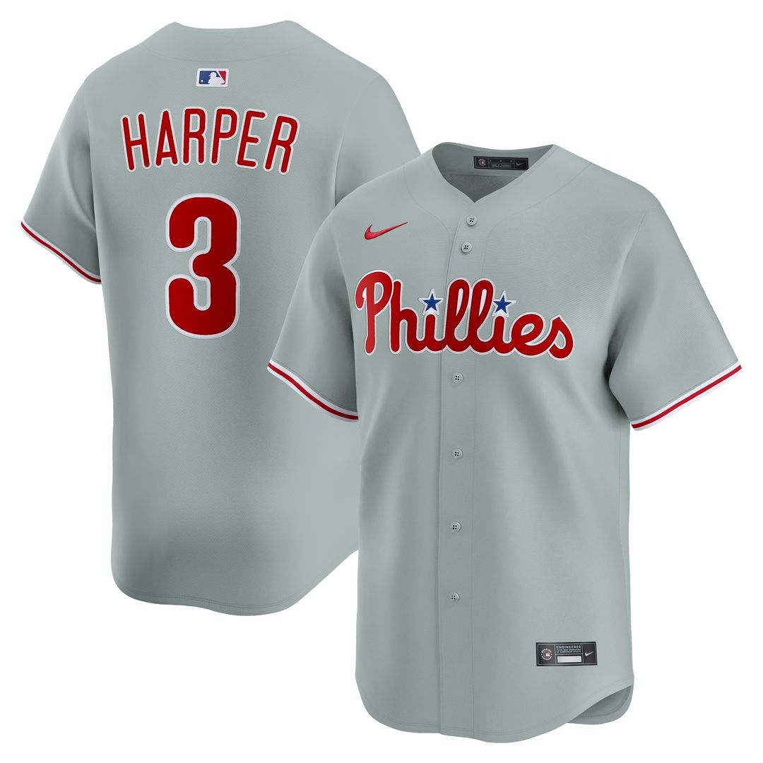Bryce Harper Philadelphia Phillies Nike Road Player Limited Jersey - Gray