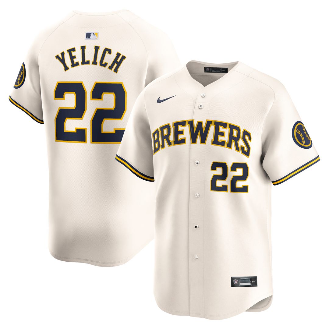 Christian Yelich Milwaukee Brewers Nike Home Player Limited Jersey - Cream