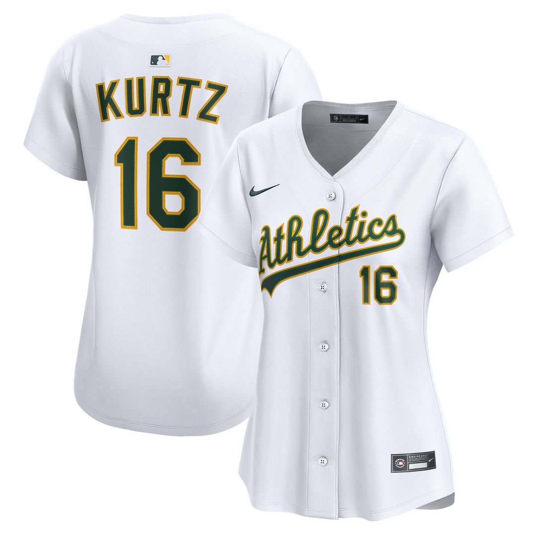 Nick Kurtz Athletics Nike Women's Home Player Limited Jersey - White
