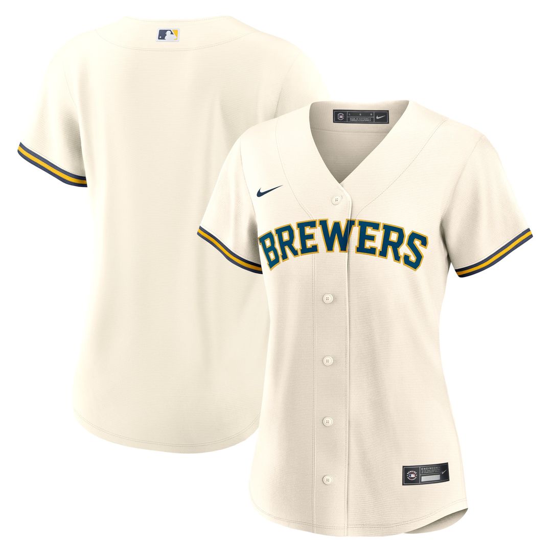 Milwaukee Brewers Nike Women's Home Team Replica Jersey - Cream