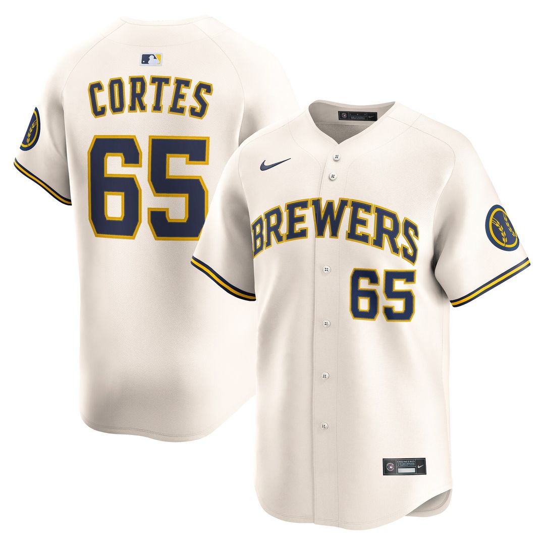 Nestor Cortes Milwaukee Brewers Nike Home Player Limited Jersey - Cream