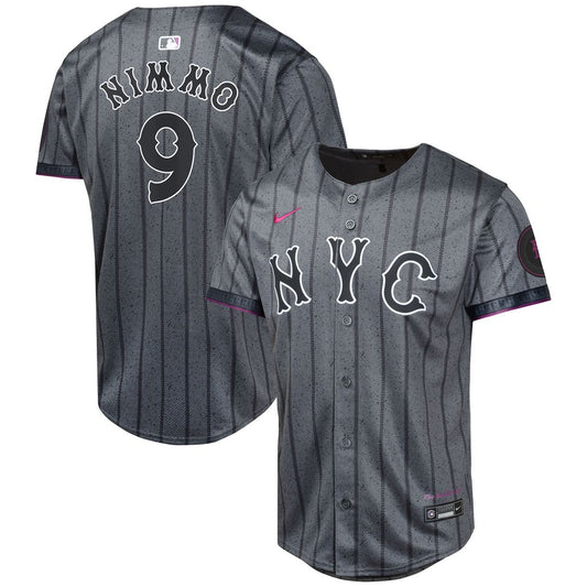 Brandon Nimmo New York Mets Nike Youth 2024 City Connect Player Limited Jersey - Graphite