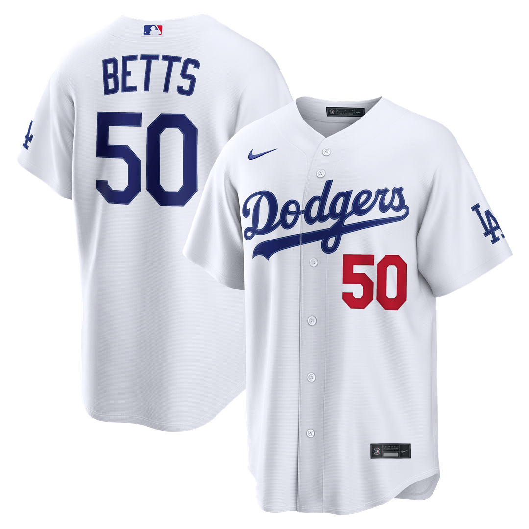 Mookie Betts Los Angeles Dodgers Nike Home Stadium Jersey - White