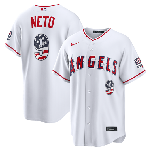 Zach Neto Los Angeles Angels Nike USA 250 Fourth of July Stadium Jersey - White