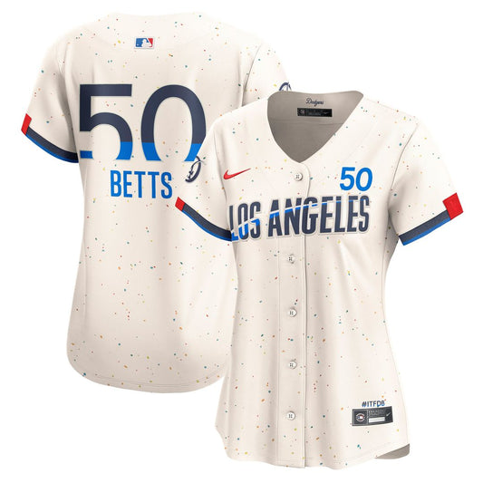 Mookie Betts Los Angeles Dodgers Nike Women's City Connect Limited Jersey - Cream