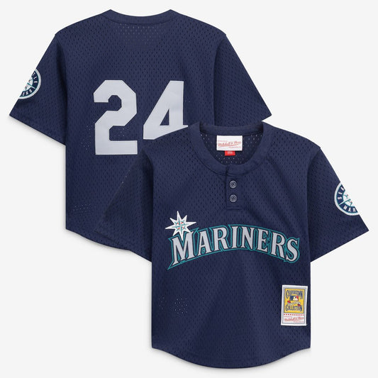 Ken Griffey Jr. Seattle Mariners Mitchell & Ness Preschool Cooperstown Collection Mesh Batting Practice Jersey - Navy