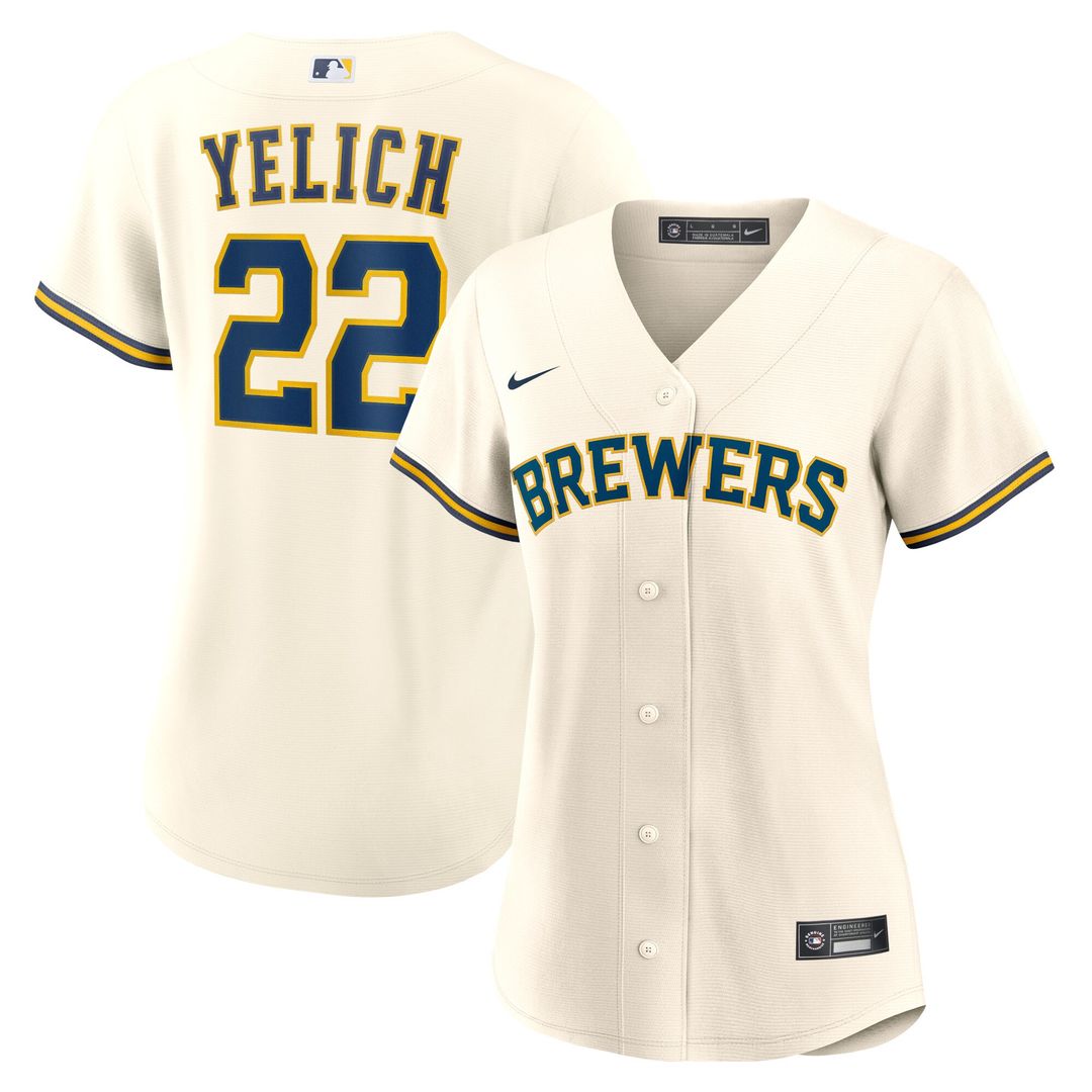 Christian Yelich Milwaukee Brewers Nike Women's Home Player Replica Jersey - Cream