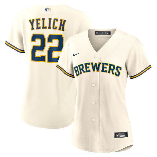 Christian Yelich Milwaukee Brewers Nike Women's Home Player Replica Jersey - Cream