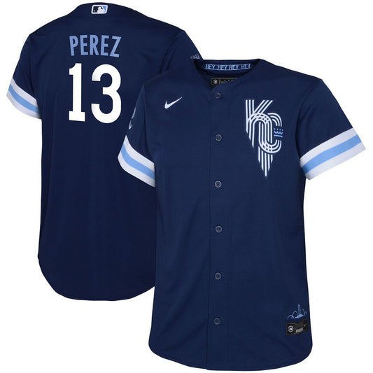 Salvador Perez Kansas City Royals Nike Toddler City Connect Player Replica Jersey - Navy