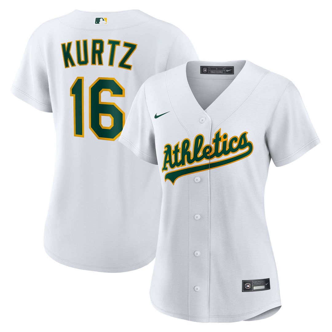Nick Kurtz Athletics Nike Women's Home Player Replica Jersey - White