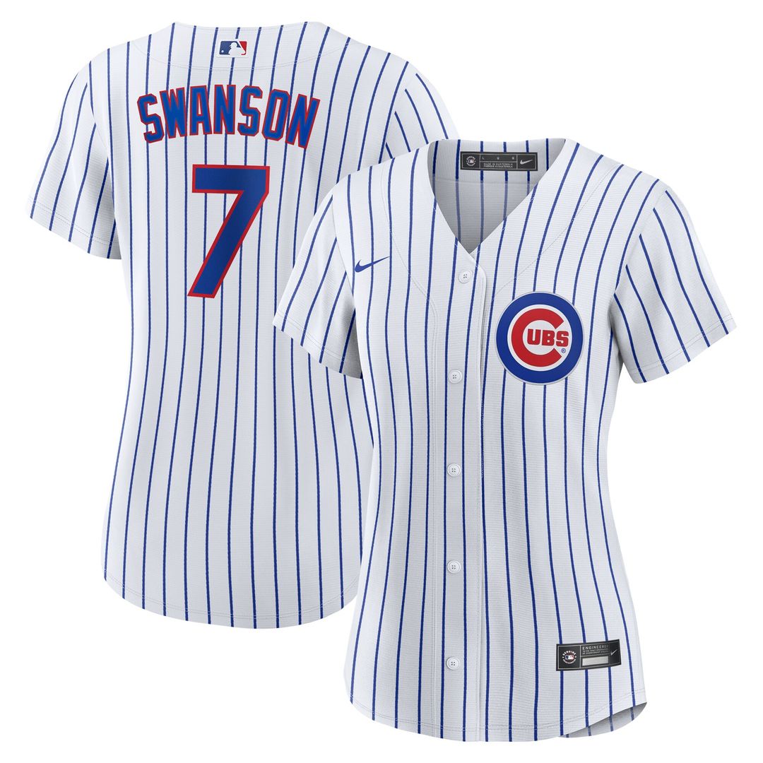 Dansby Swanson Chicago Cubs Nike Women's Home Player Replica Jersey - White/Royal