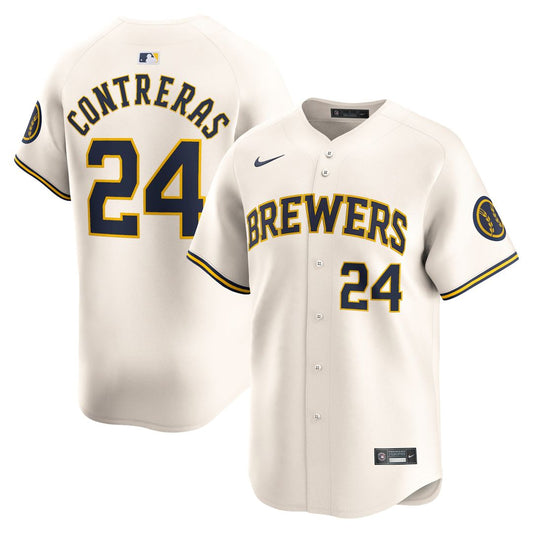 William Contreras Milwaukee Brewers Nike Home Player Limited Jersey - Cream