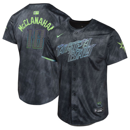 Shane McClanahan Tampa Bay Rays Nike Youth 2024 City Connect Player Limited Jersey - Charcoal